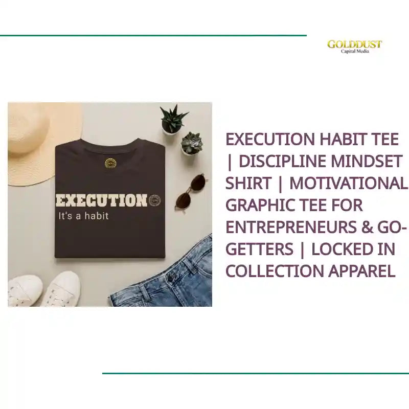 Execution Habit Tee | Discipline Mindset Shirt | Motivational Graphic Tee for Entrepreneurs &amp; Go-Getters | Locked In Collection Apparel by@Outfy