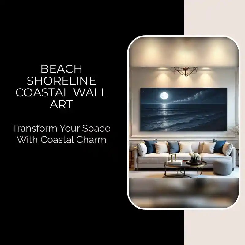 Beach Shoreline Coastal Wall Art by@Outfy