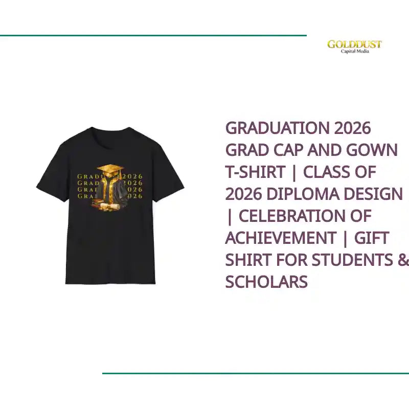 Graduation 2026 Grad Cap and Gown T-Shirt | Class of 2026 Diploma Design | Celebration of Achievement | Gift Shirt for Students &amp; Scholars by@Outfy