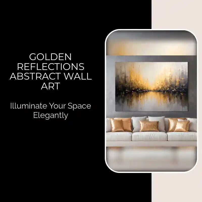 Golden Reflections Abstract Wall Art by@Outfy