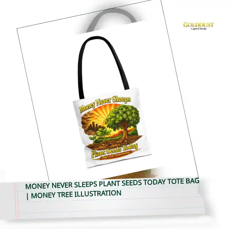 Money Never Sleeps Plant Seeds Today Tote Bag | Money Tree Illustration by@Outfy