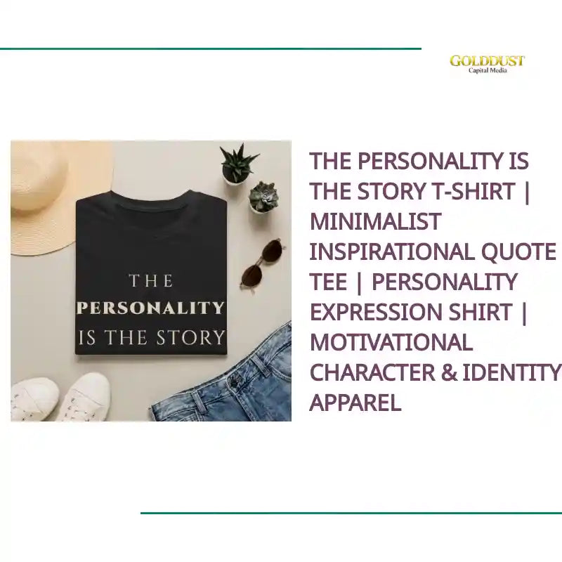 The Personality Is The Story T‑Shirt | Minimalist Inspirational Quote Tee | Personality Expression Shirt | Motivational Character &amp; Identity Apparel by@Outfy