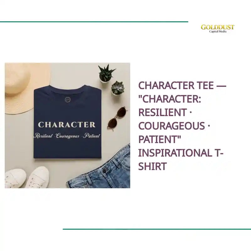 Character Tee &mdash; "Character: Resilient &middot; Courageous &middot; Patient" Inspirational T-Shirt by@Outfy