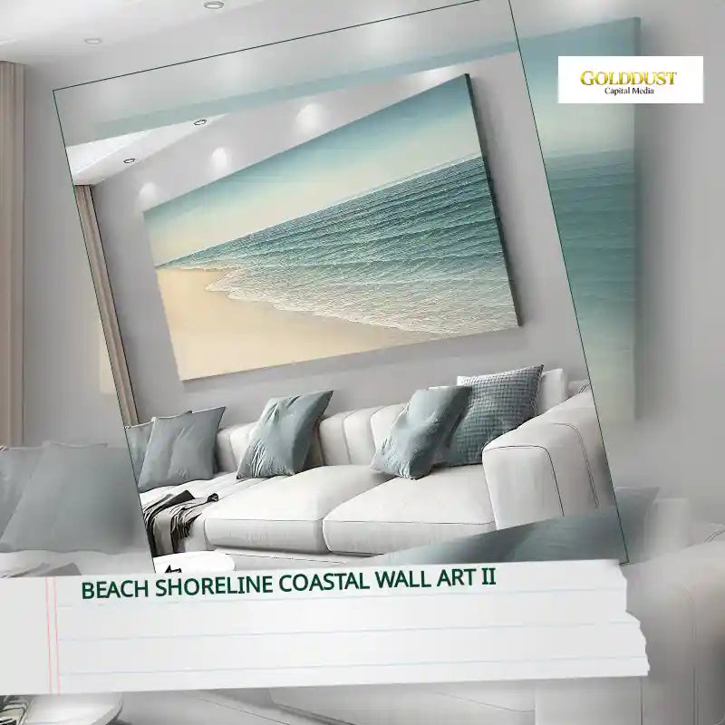 Beach Shoreline Coastal Wall Art II by@Outfy