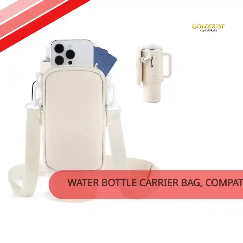 Water Bottle Carrier Bag, Compatible With 40oz Tumbler With Handle, Modern Water Bottle Holder With Simple Adjustable Strap For Outdoor Walking Hiking Travelling Sports-Blue Purple by@Outfy