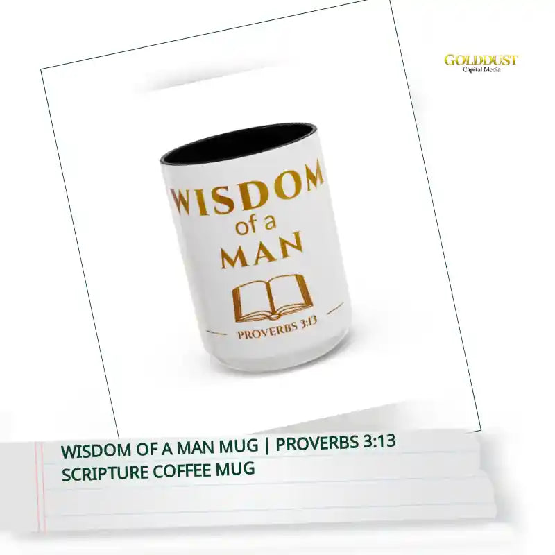 Wisdom of a Man mug | Proverbs 3:13 scripture coffee mug by@Outfy