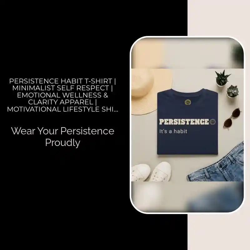 Persistence Habit T-Shirt | Minimalist Self Respect | Emotional Wellness &amp; Clarity Apparel | Motivational Lifestyle Shirt | Locked In Collection by@Outfy