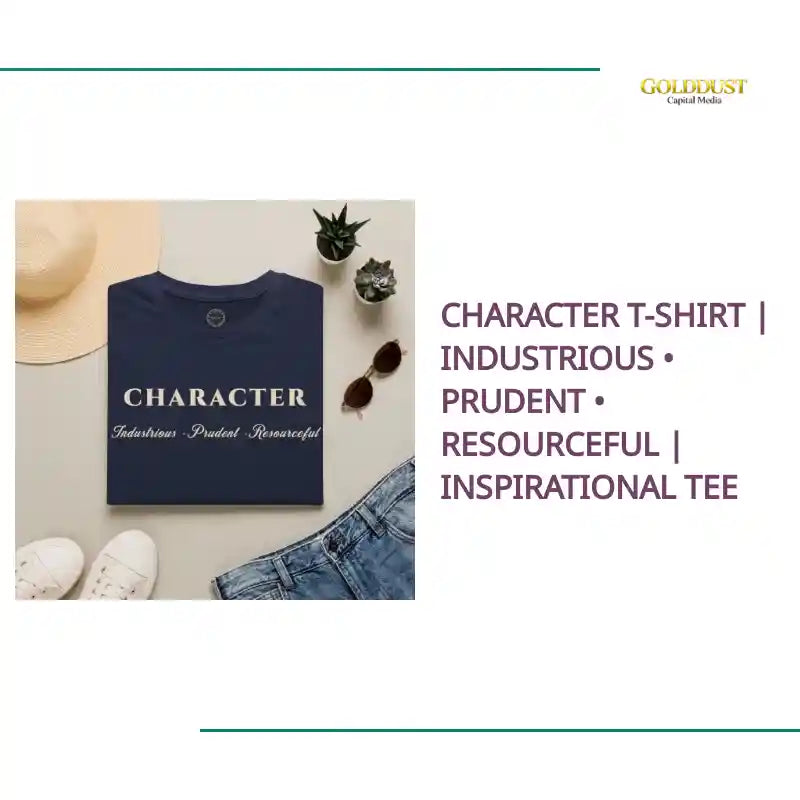 Character T-Shirt | Industrious &bull; Prudent &bull; Resourceful | Inspirational Tee by@Outfy