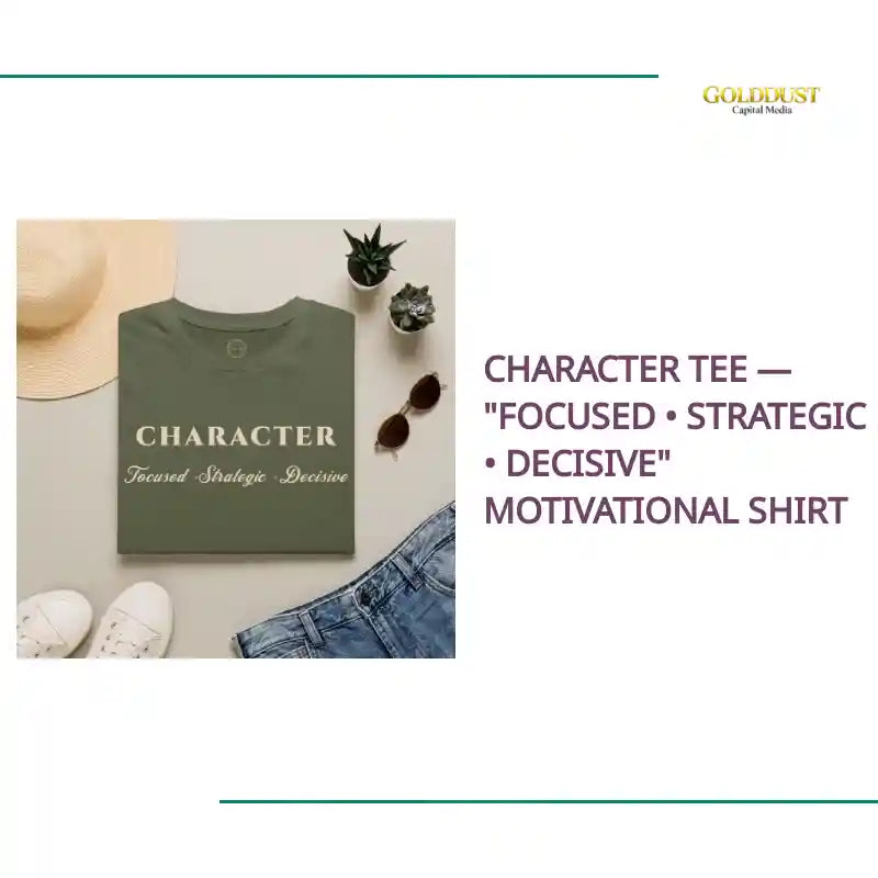 Character Tee &mdash; "Focused &bull; Strategic &bull; Decisive" Motivational Shirt by@Outfy