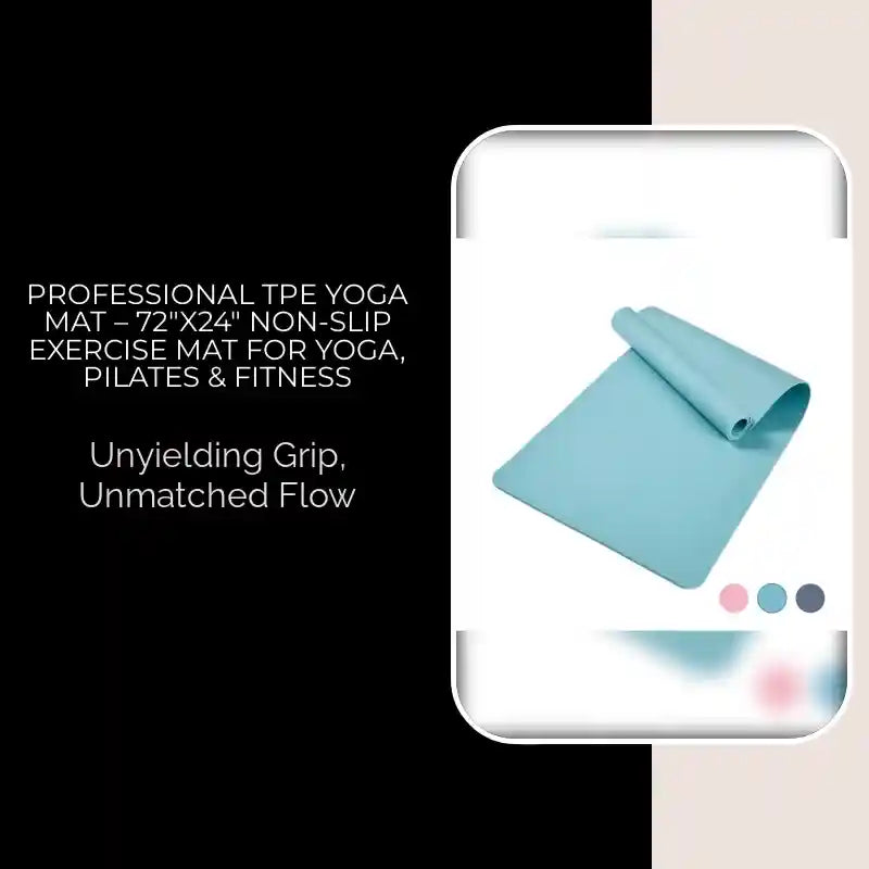 Professional TPE Yoga Mat &ndash; 72"x24" Non-Slip Exercise Mat for Yoga, Pilates &amp; Fitness by@Outfy