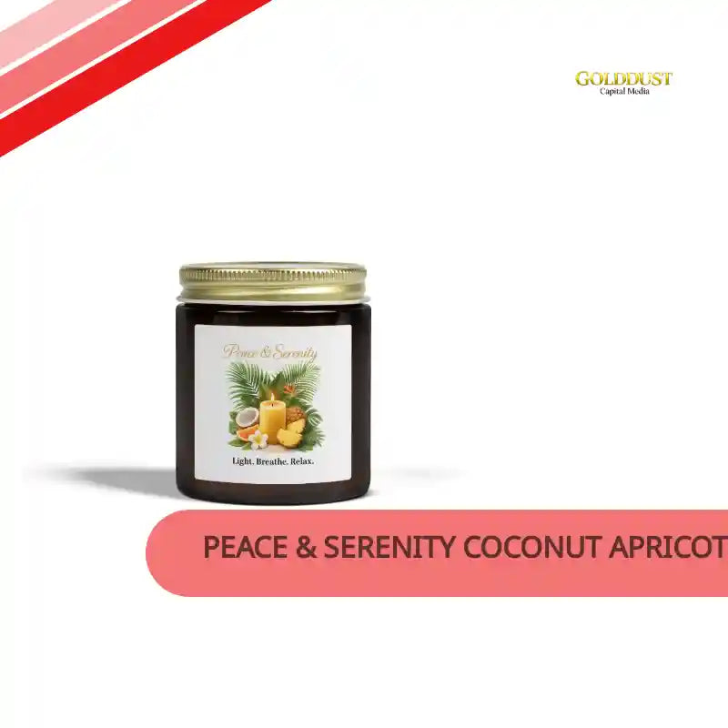 Peace &amp; Serenity Coconut Apricot Scented Hand-Poured Candle 4oz 9oz by@Outfy