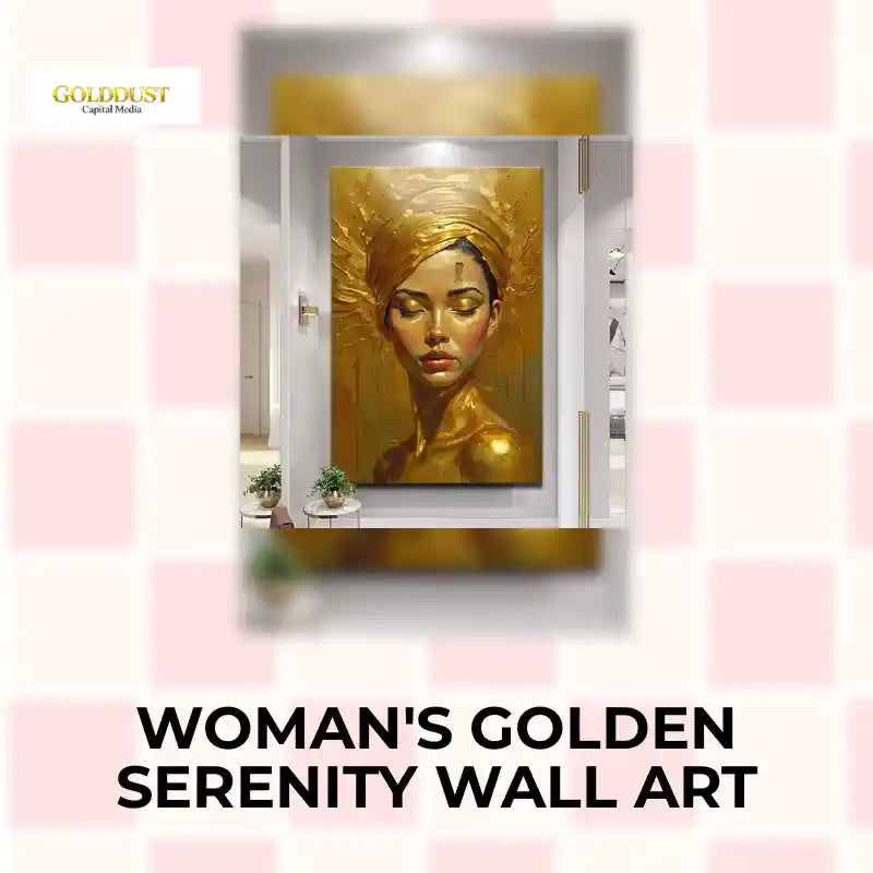 Woman's Golden Serenity Wall Art by@Outfy