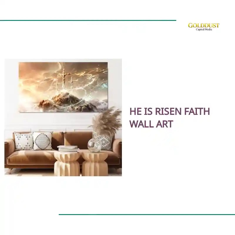 He Is Risen Faith Wall Art by@Outfy