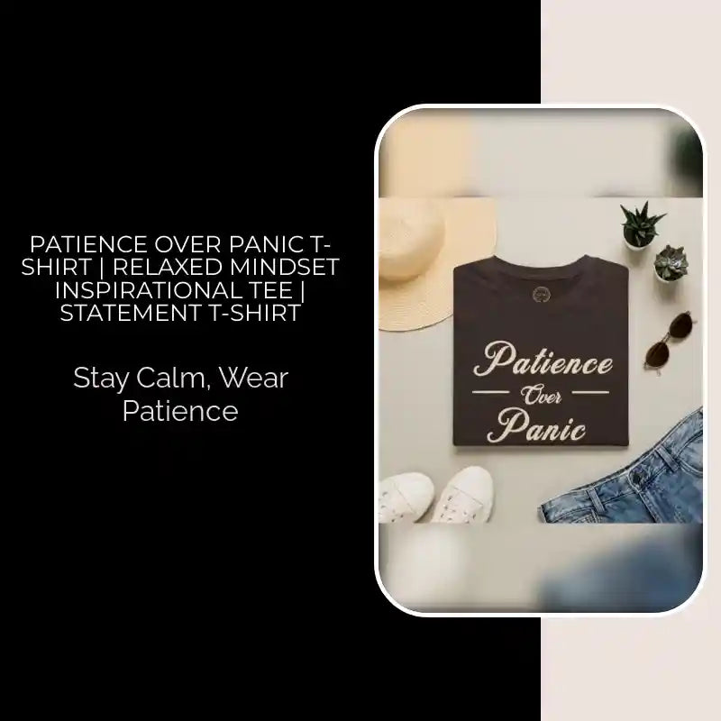 Patience Over Panic T-Shirt | Relaxed Mindset Inspirational Tee | Statement T-Shirt by@Outfy