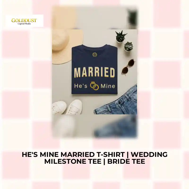 He's Mine Married T-Shirt | Wedding Milestone Tee | Bride Tee by@Outfy