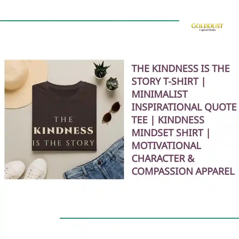 The Kindness Is The Story T-Shirt | Minimalist Inspirational Quote Tee | Kindness Mindset Shirt | Motivational Character & Compassion Apparel by@Outfy