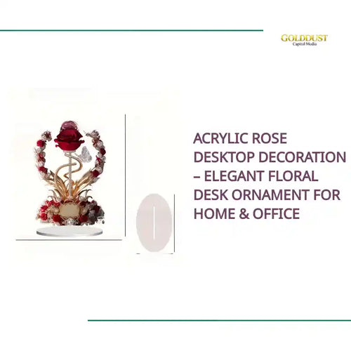 Acrylic Rose Desktop Decoration &ndash; Elegant Floral Desk Ornament for Home &amp; Office by@Outfy