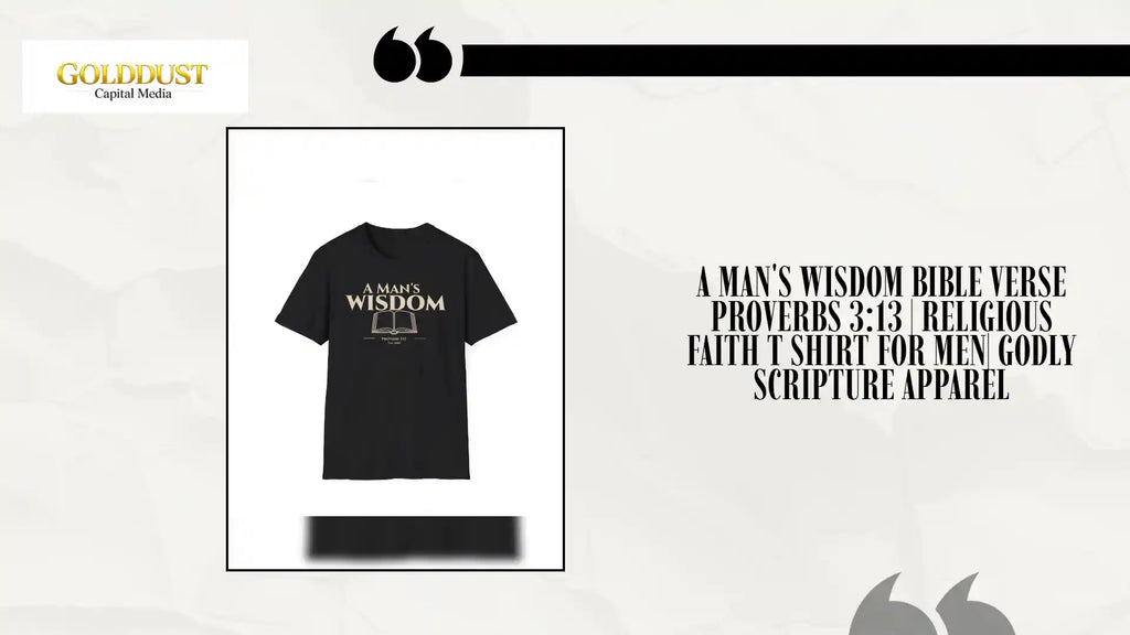 A Man's Wisdom Bible Verse Proverbs 3:13 | Religious Faith T Shirt for Men| Godly Scripture Apparel by@Outfy