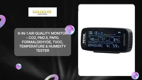 9-in-1 Air Quality Monitor &ndash; CO2, PM2.5, PM10, Formaldehyde, TVOC, Temperature &amp; Humidity Tester by@Outfy